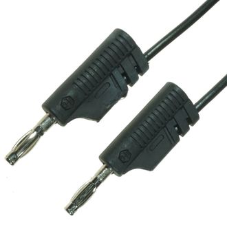 CABLE 1200mm 4mm BANANA/BANANA MOULDED STACKABLE BLACK