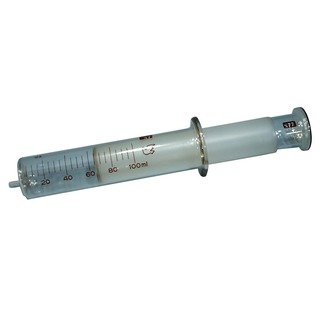 SYRINGE GLASS GAS FINE GROUND BARREL 100ml