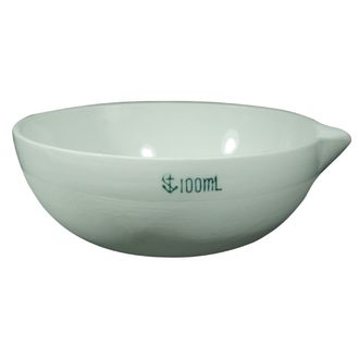 BASIN/DISH PORCELAIN ROUND BOTTOM W/SPOUT   100ML