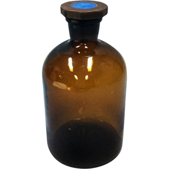 BOTTLE REAGENT AMBER GLASS 1000ml NARROW MOUTH & POLYSTOPPER