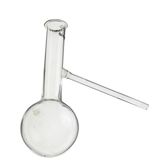 FLASK DISTILLING GLASS  150ml WITH SIDE TUBE