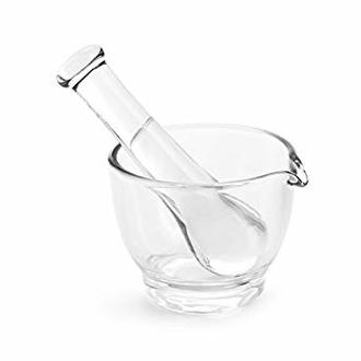 MORTAR & PESTLE GLASS   60mm id x 40mm h