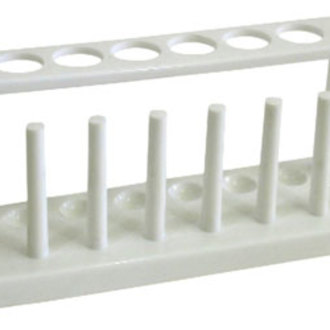 RACK TEST TUBE POLYPROPYLENE FOR 6x25mm TUBES W/PEGS