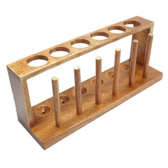 RACK TEST TUBE WOODEN 6 X 25mm TUBES WITH PEGS