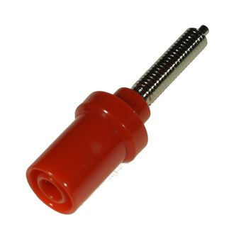 TERMINAL 4mm SAFETY SOCKET THREADED RED