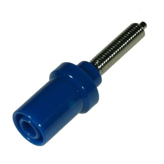 TERMINAL 4mm SAFETY SOCKET THREADED BLUE