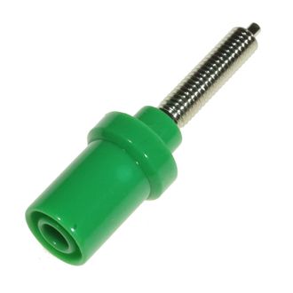 TERMINAL 4mm SAFETY SOCKET THREADED GREEN