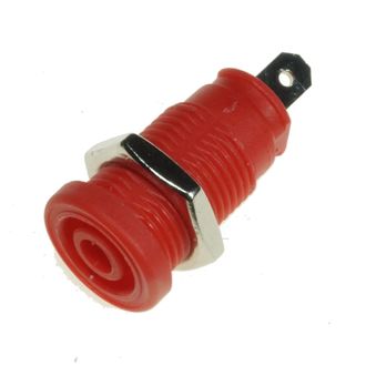 TERMINAL 4mm SAFETY SOCKET SOLDERED RED