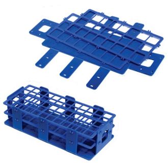 RACK TEST TUBE POLYPROPYLENE 40x20mm TUBES 4x10 ROWS BLUE