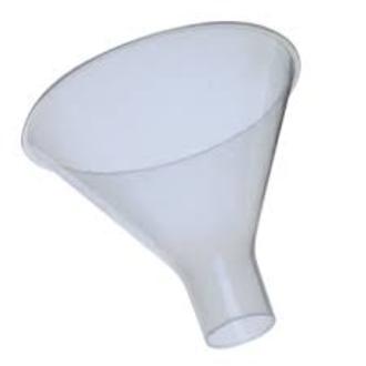 FUNNEL POWDER POLYPROPYLENE 100mm d x 33 stem length