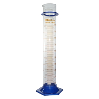 CYLINDER GRADUATED BOROSILICATE GLASS 1000ml WITH PLASTIC FOOT