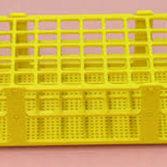 RACK TEST TUBE POLYPROPYLENE  60x16mm TUBES 5x12 ROWS  YELLOW