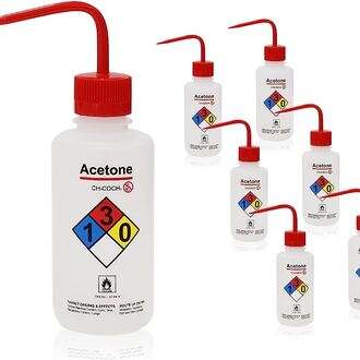 BOTTLE WASH LABELLED ACETONE 500ML RED