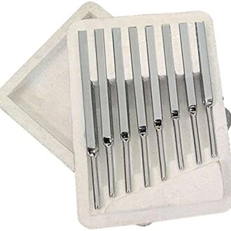 TUNING FORK CHROME PLATED SET 8 IN FOAM CASE