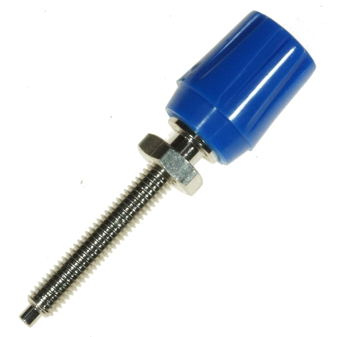 TERMINAL 4mm SOCKET BLUE LONG STEM PLAIN