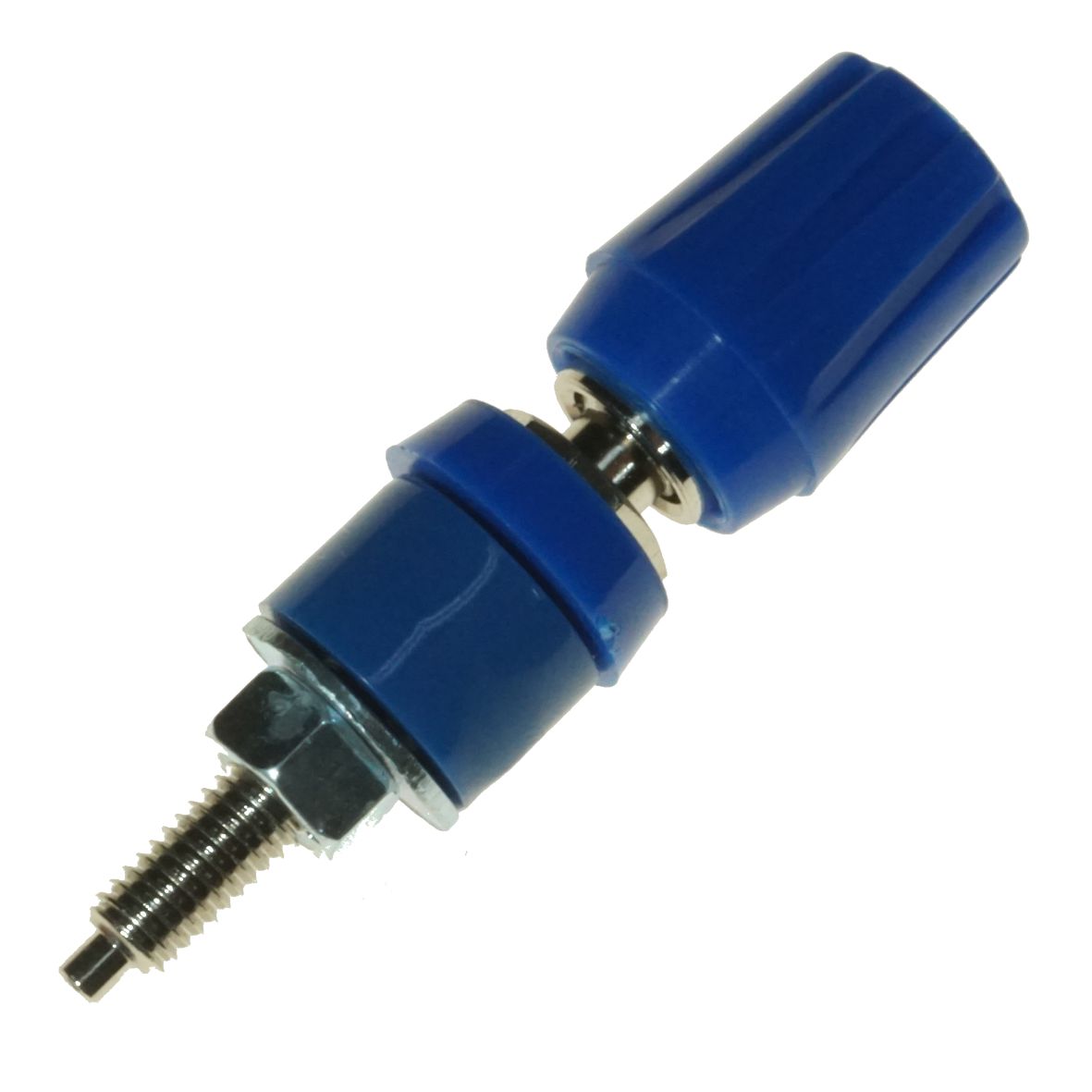 TERMINAL 4mm SOCKET BLUE LONG STEM W/BUSH