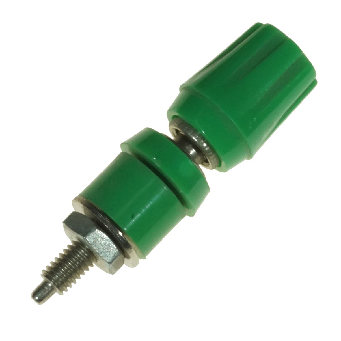 TERMINAL 4mm SOCKET GREEN LONG STEM W/BUSH