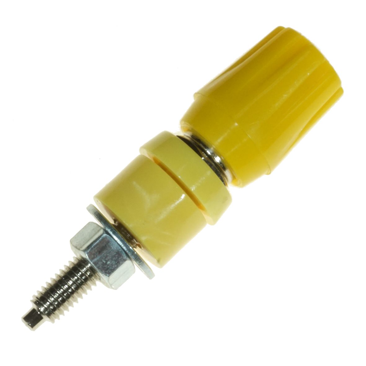 TERMINAL 4mm SOCKET YELLOW LONG STEM W/BUSH