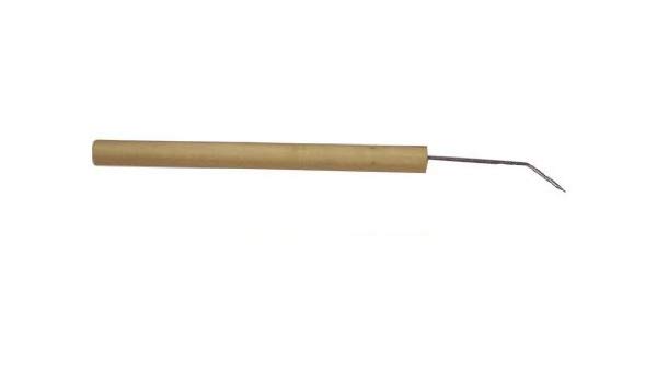 NEEDLE DISSECTING WOODEN HANDLE BENT