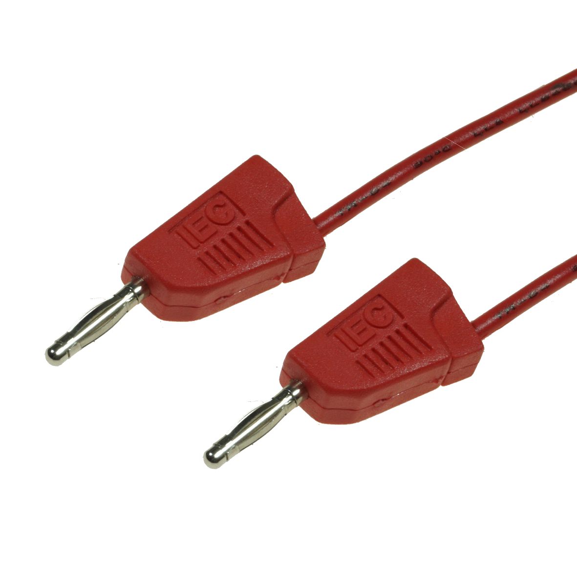 CABLE 300mm 2mm BANANA/BANANA MOULDED STACKABLE RED