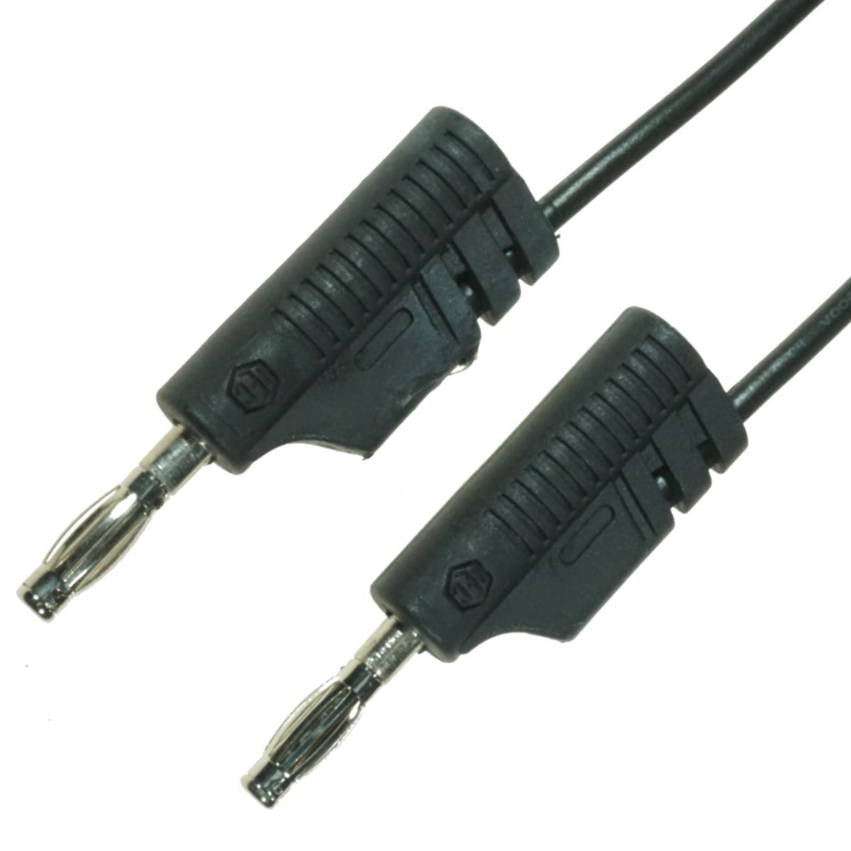 CABLE 300mm 4mm BANANA/BANANA MOULDED STACKABLE BLACK