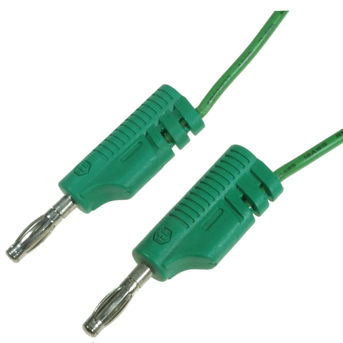 CABLE 300mm 4mm BANANA/BANANA MOULDED STACKABLE GREEN