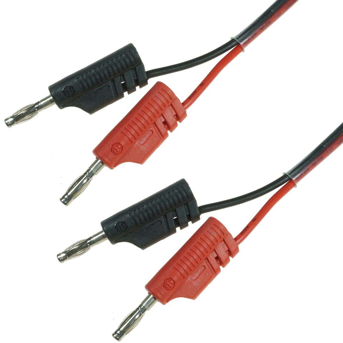 CABLE PAIR 300mm 4mm BANANA/BANANA MOULDED STACKABLE BLACK/RED