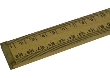 RULE WOOD 1 METRE HORIZONTAL SCALE BRASS TIPPED