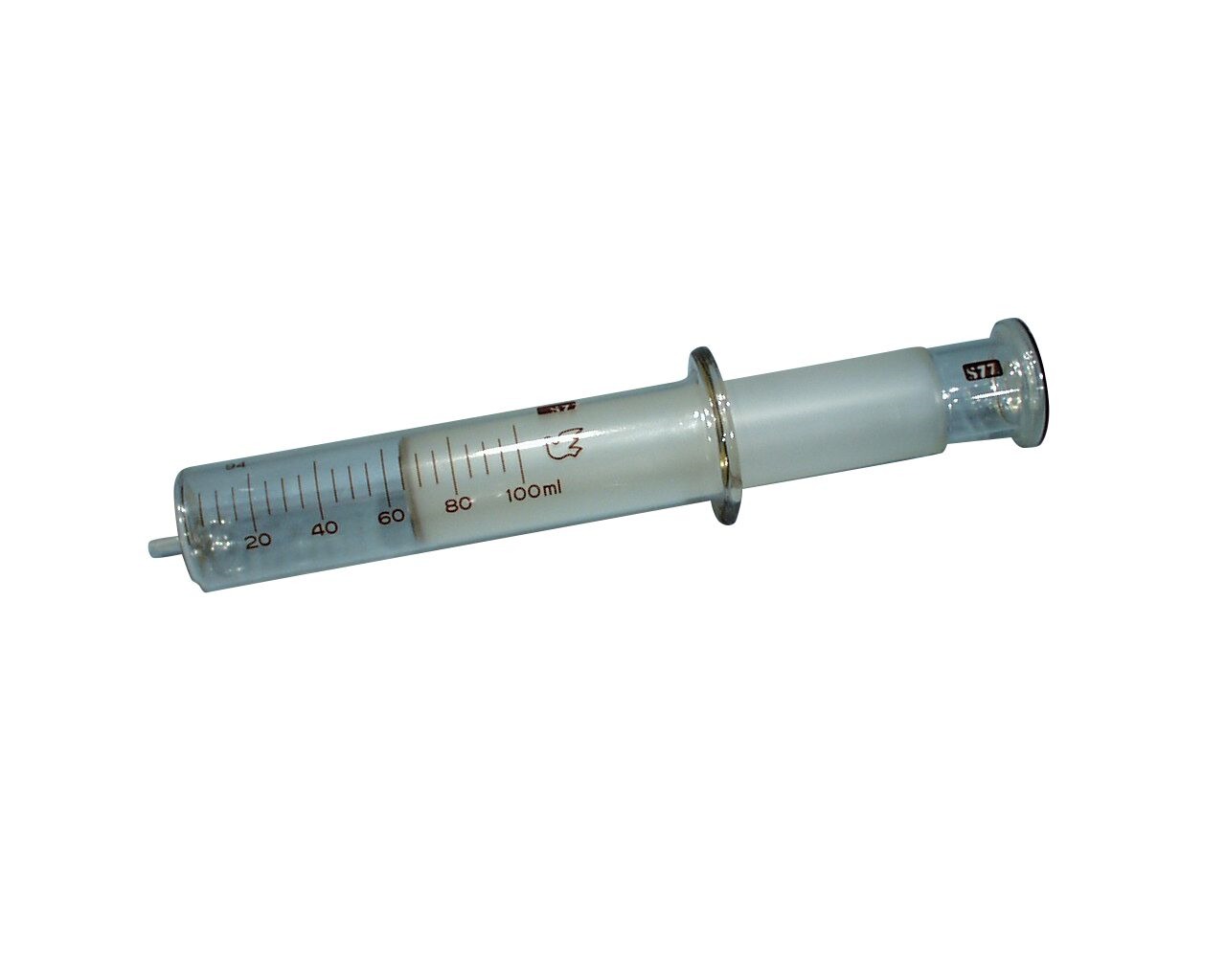 SYRINGE GLASS GAS FINE GROUND BARREL 100ml