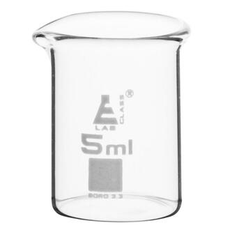 BEAKER BOROSILICATE GLASS GRADUATED    5ml