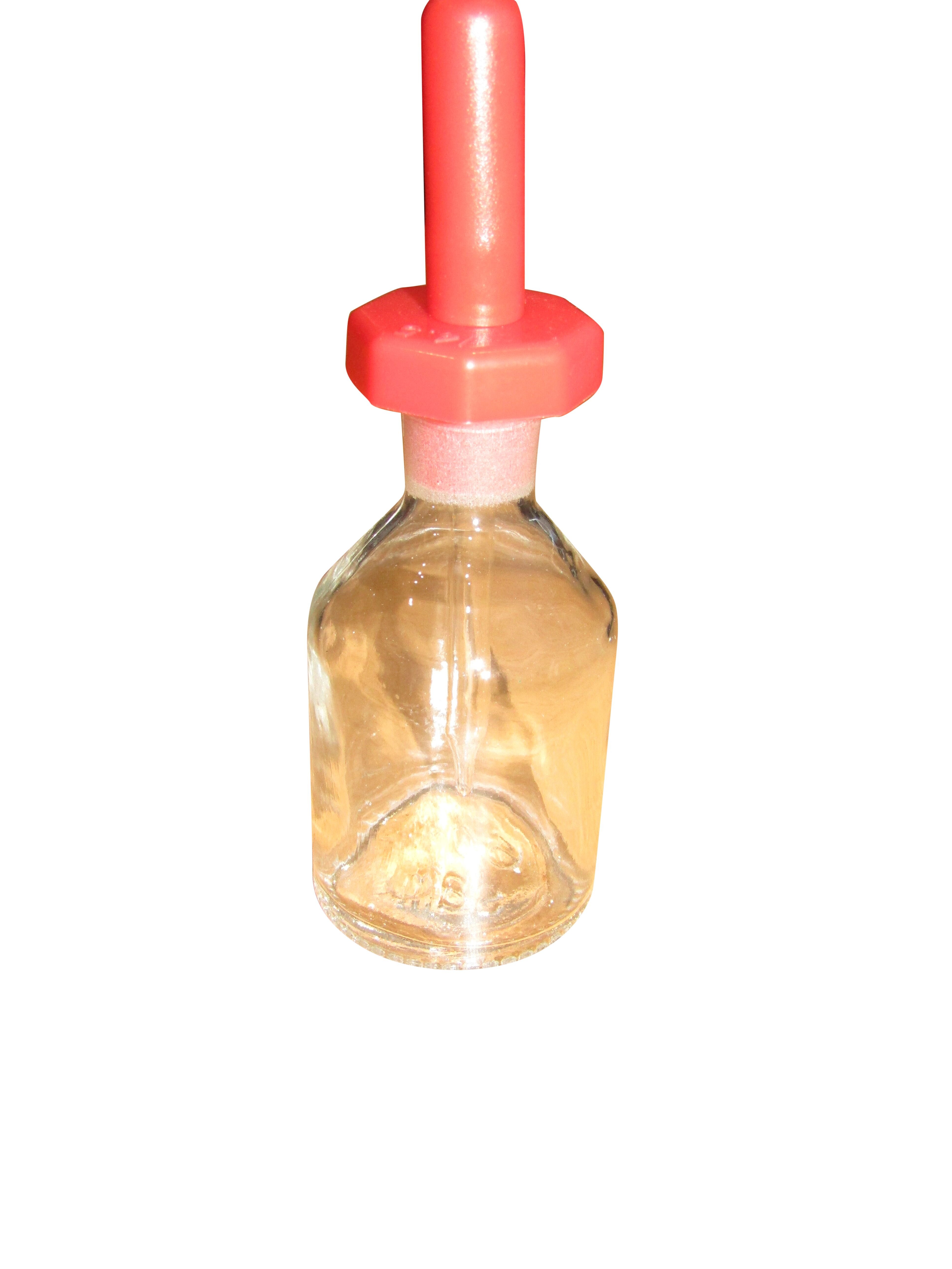 BOTTLE DROPPING CLEAR GLASS  60ml WITH POLYSTOPPER