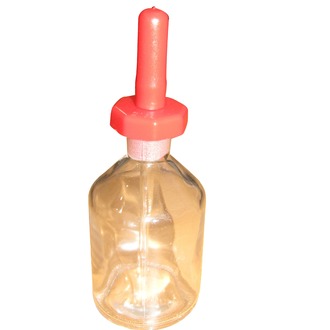 BOTTLE DROPPING CLEAR GLASS 125ml WITH POLYSTOPPER