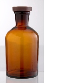 BOTTLE REAGENT AMBER GLASS   30ml NARROW MOUTH & POLYSTOPPER