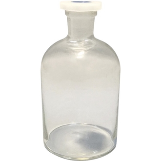 BOTTLE REAGENT CLEAR GLASS 1000ml NARROW MOUTH & POLYSTOPPER