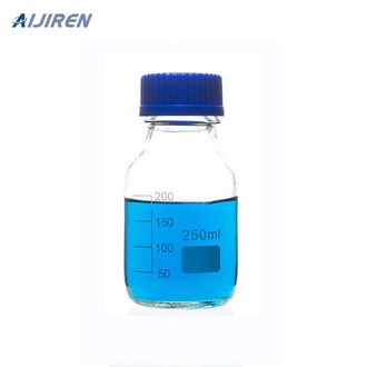 BOTTLE REAGENT GLASS GRADUATED WITH BLUE SCREW CAP   250ml