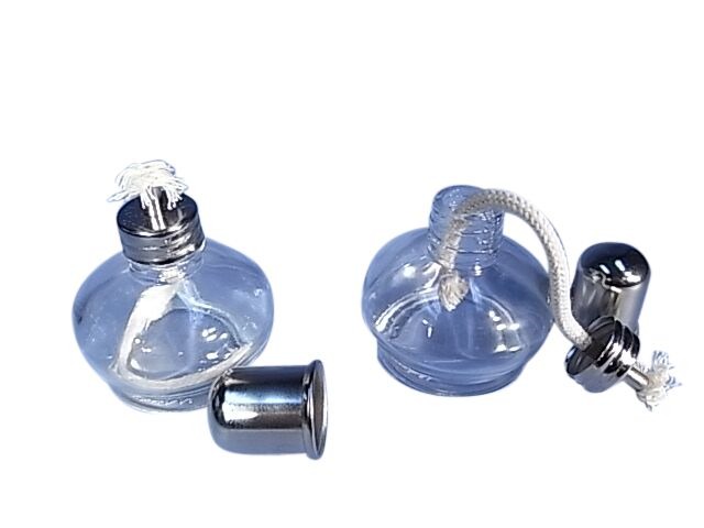 BURNER ALCOHOL GLASS 125ml WITH CAP & WICK