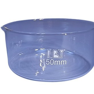 DISH CRYSTALLIZING BORO GLASS 150mm d WITH SPOUT