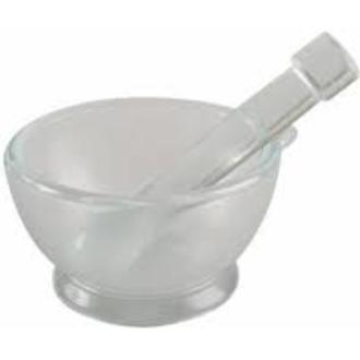 MORTAR & PESTLE GLASS   75mm id x 40mm h