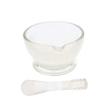 MORTAR & PESTLE GLASS   90mm id x 60mm h