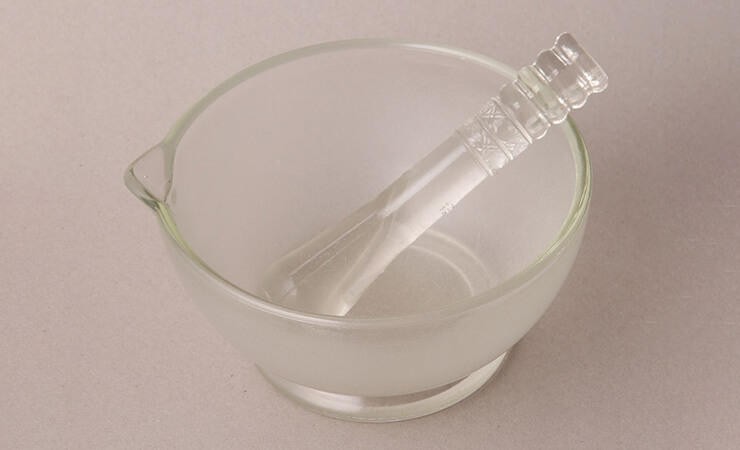 MORTAR & PESTLE GLASS 150mm id x 85mm h