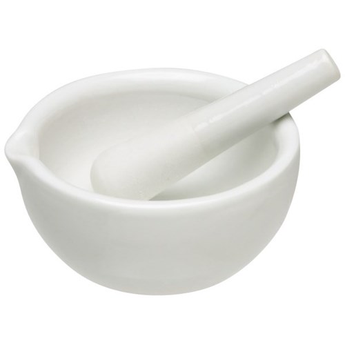 MORTAR & PESTLE PORCELAIN 100mmdx50mmh