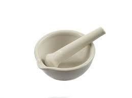 MORTAR & PESTLE PORCELAIN 216mmdx90mmh