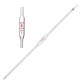 PIPETTE VOLUMETRIC A CLASS WITH BROWN GRADS   5ml