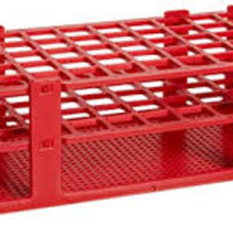 RACK TEST TUBE POLYPROPYLENE  60x16mm TUBES 5x12 ROWS  RED