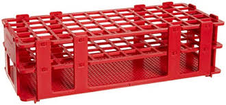 RACK TEST TUBE POLYPROPYLENE  60x16mm TUBES 5x12 ROWS  RED