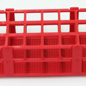 RACK TEST TUBE POLYPROPYLENE 24x25mm TUBES 3x8 ROWS   RED