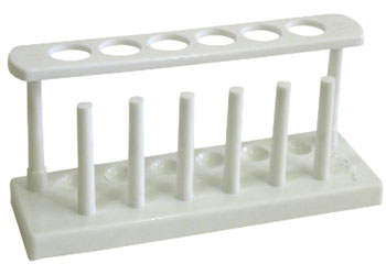 RACK TEST TUBE POLYPROPYLENE FOR 6x25mm TUBES W/PEGS