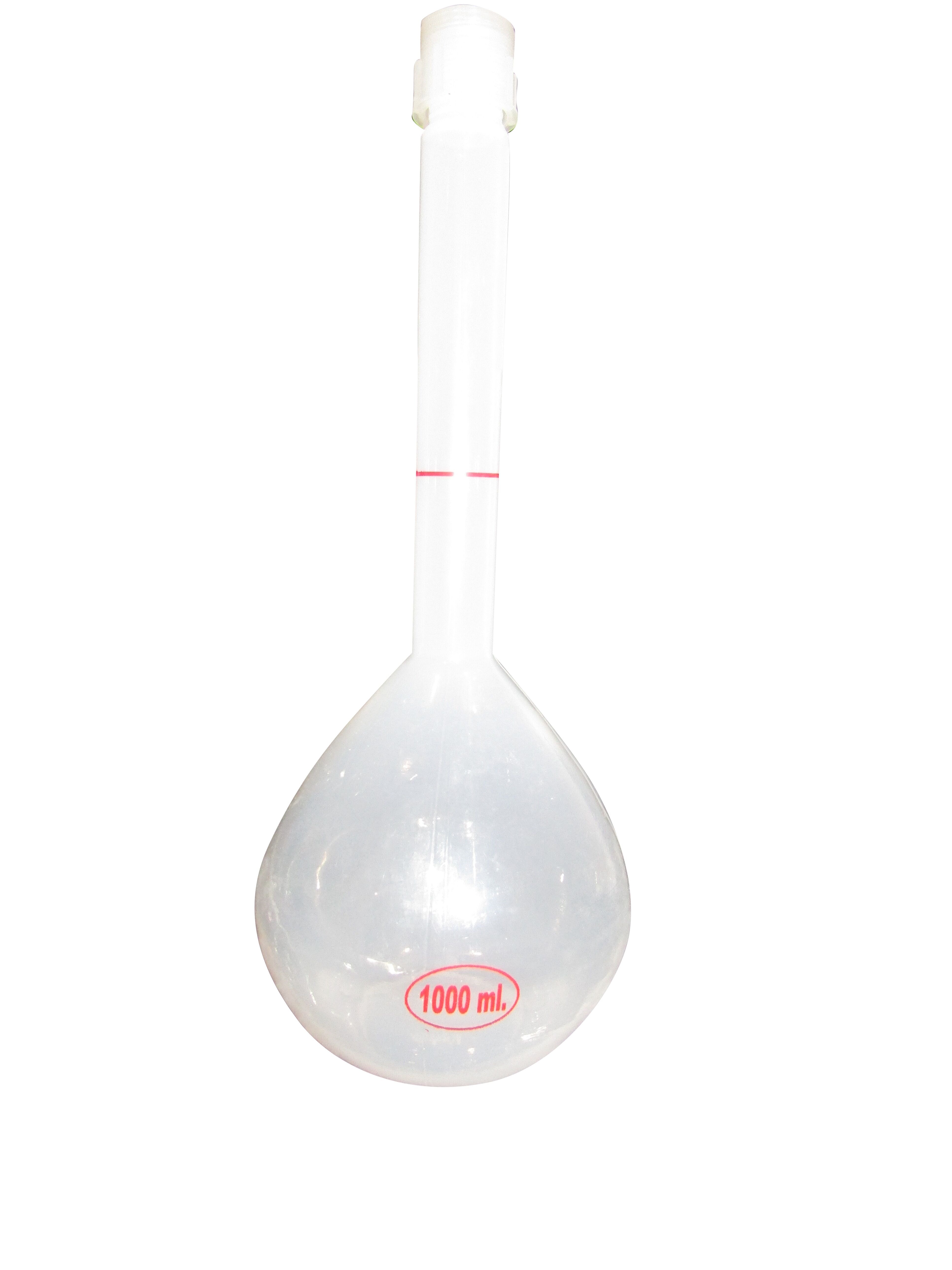 FLASK VOLUMETRIC POLYPROPYLENE 1000ml WITH SCREW POLYCAP