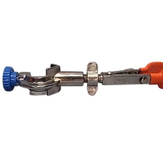 CLAMP RETORT DOUBLE PRONG 360 DEG SWIVEL WITH BOSSHEAD