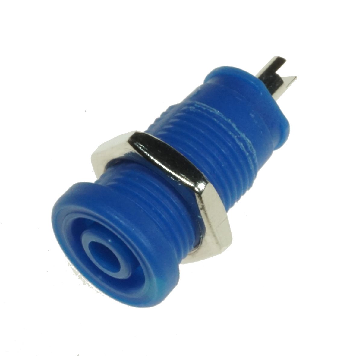 TERMINAL 4mm SAFETY SOCKET SOLDERED BLUE